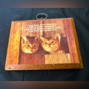 vintage Cat Picture (Framed in  Wooden Frame) Kodak Mini